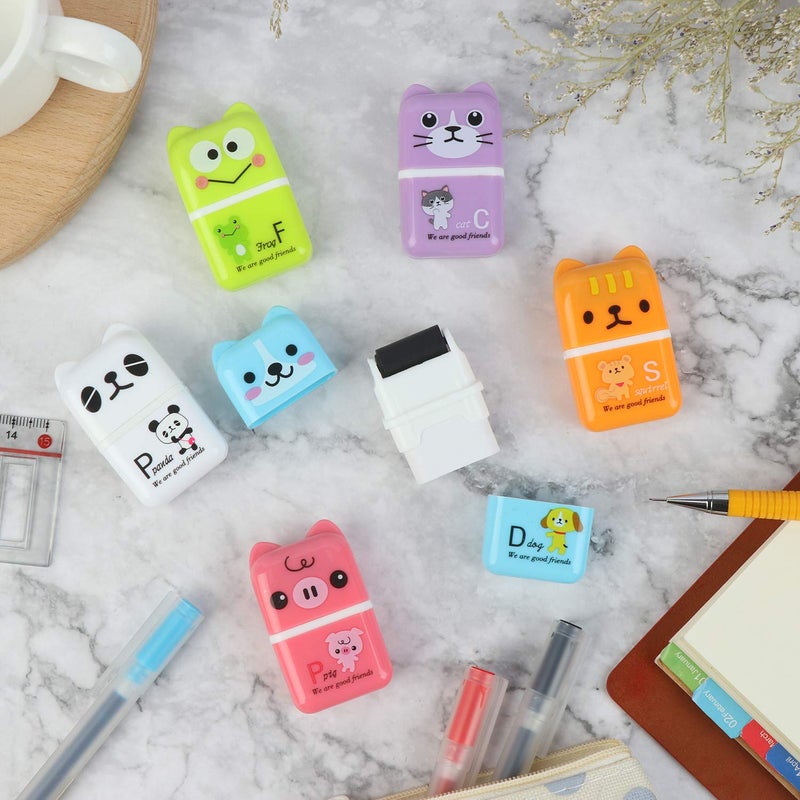Xgood 24 Pieces Erasers Roller Erasers Portable Cube Pencil Flexible Rubber Cute Animal Durable Soft Eraser Gift Eraser with Roller Cases for School, Office, Kids(6 Patterns) - Image 5
